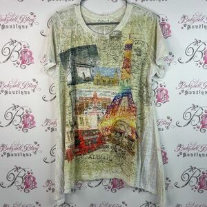 Cactus tshirt London passport travel post Multicolor Graphic Short Sleeve Tee